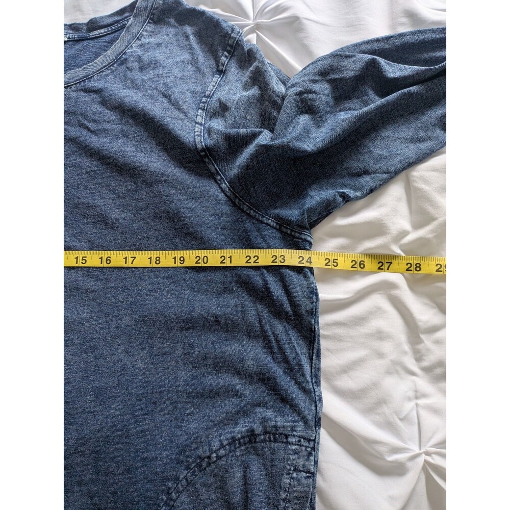 Jane & Delancey Boutique Dress 2X Blue Denim Look Knit Stretch Casualcore Comfy - Picture 9 of 11